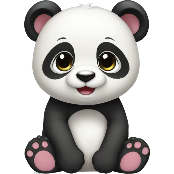 Baby panda shy emoji