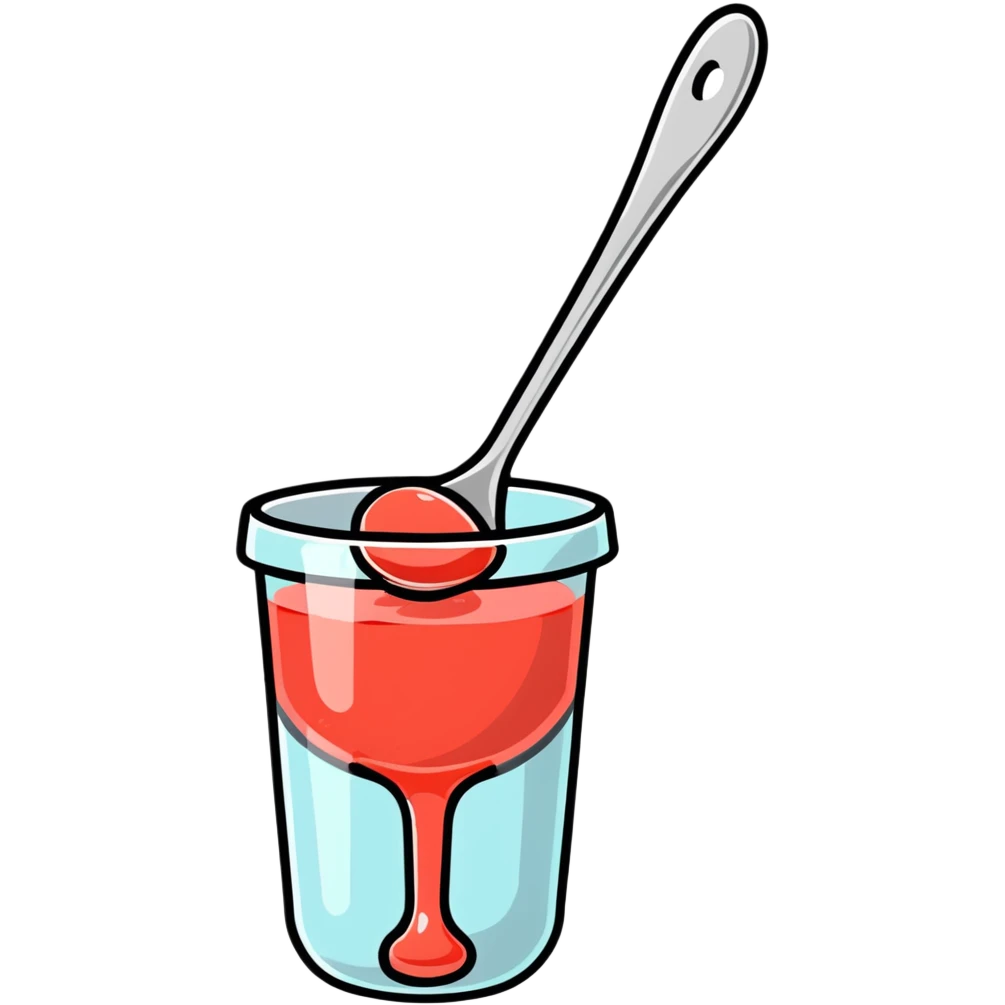a spoonful of white, clear jelly emoji
