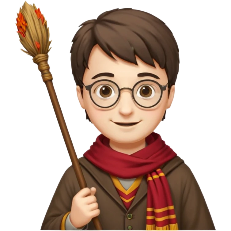 Harry potter flying on a broomstick emoji