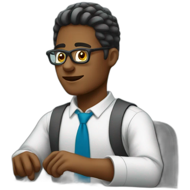 cool employee working on computer emoji