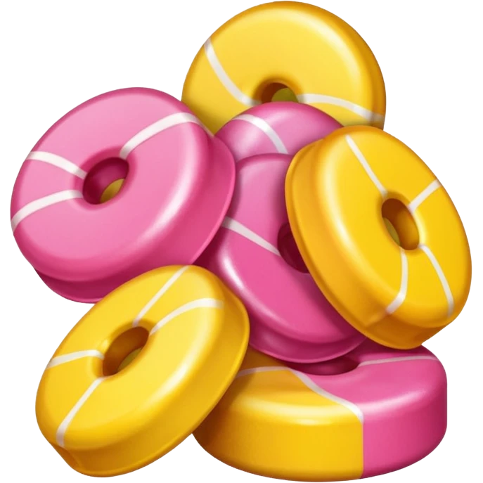 glitter pink and yellow candy emoji