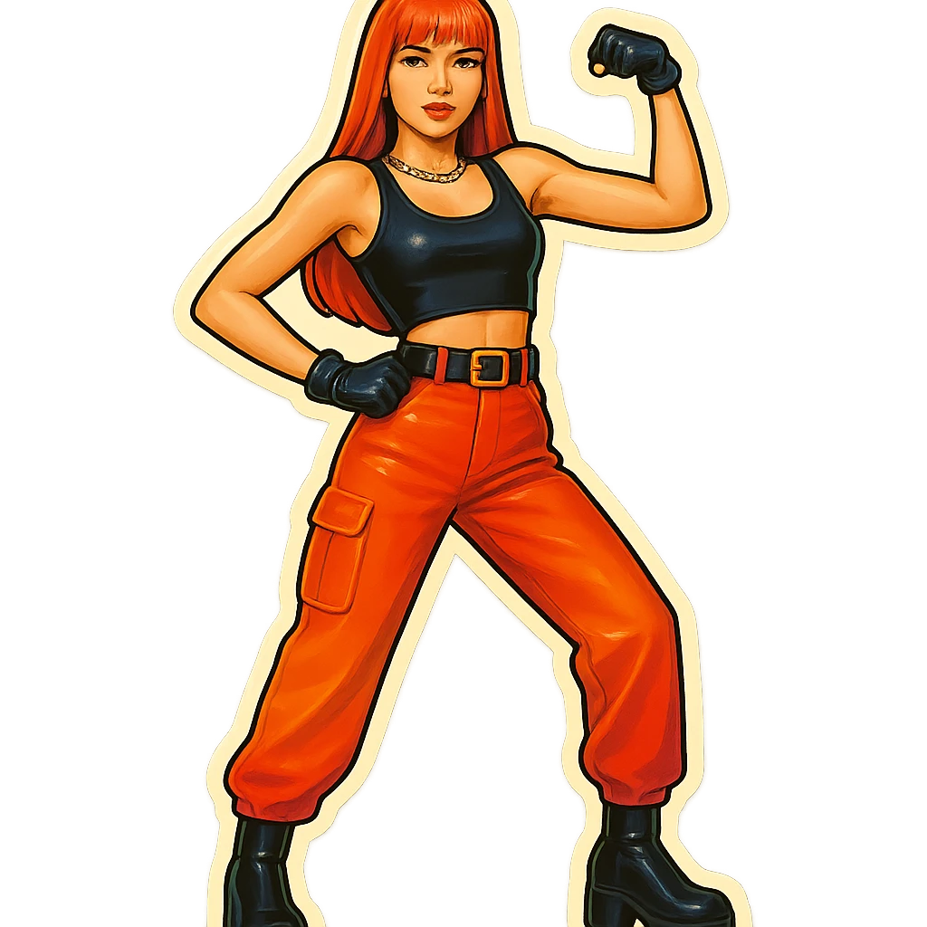 Lisa from Blackpink, full body, bold pose emoji