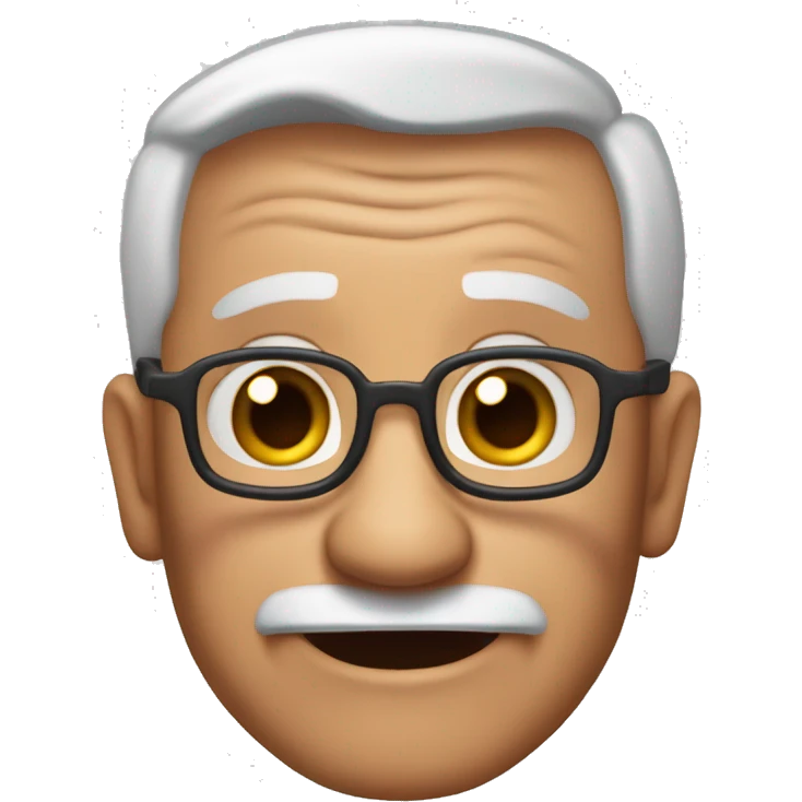 abuelo con ojos marrones al estilo disney pixar emoji