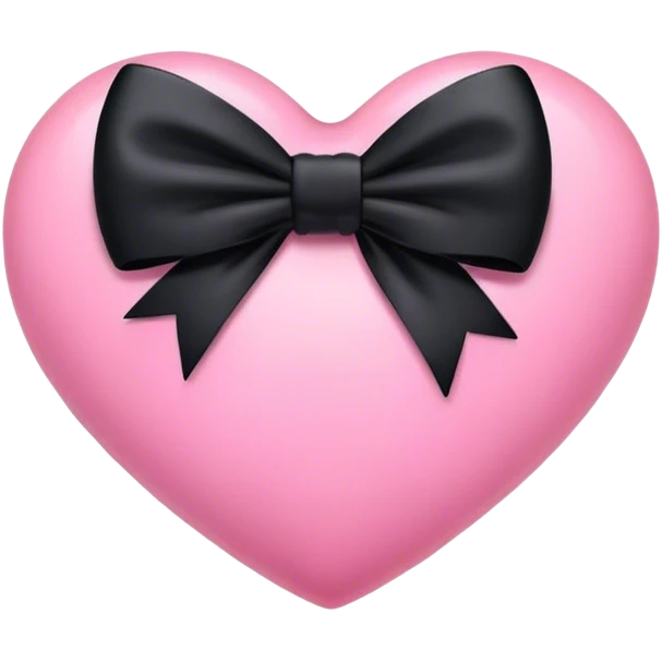 pink heart and black bow emoji