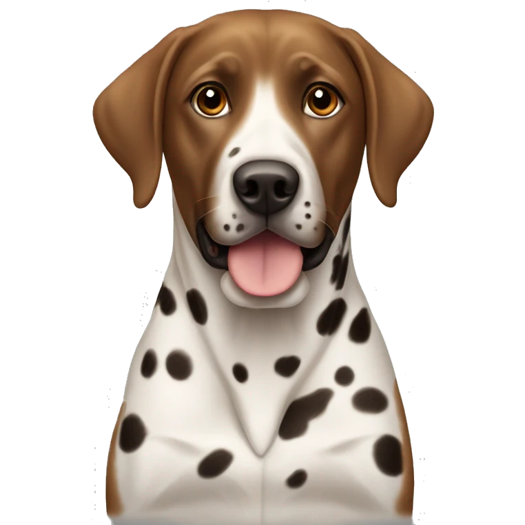 brown labrador with dalmatian  emoji