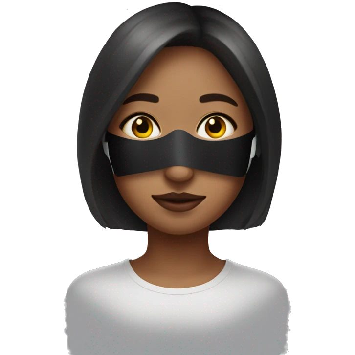 Girl wearing red light therapy mask emoji