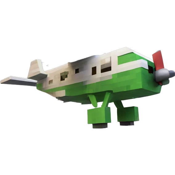 Plane being flown by minecraft creeper emoji