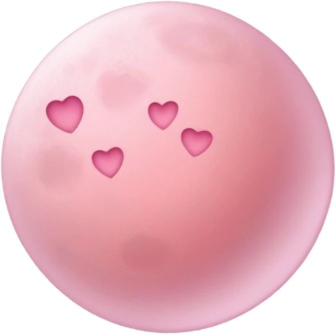 Pink moon with hearts indented  emoji