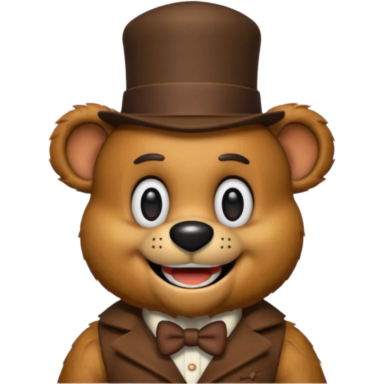 Freddy faz bear with small hat with no suit emoji