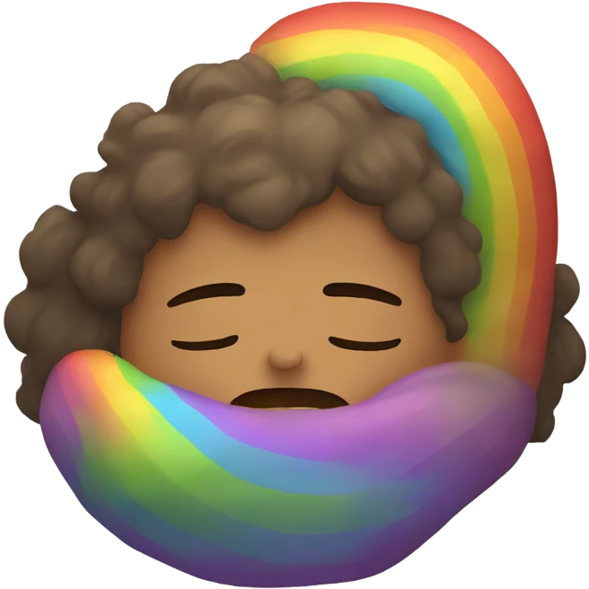 Caveman sleeping under rainbow  emoji