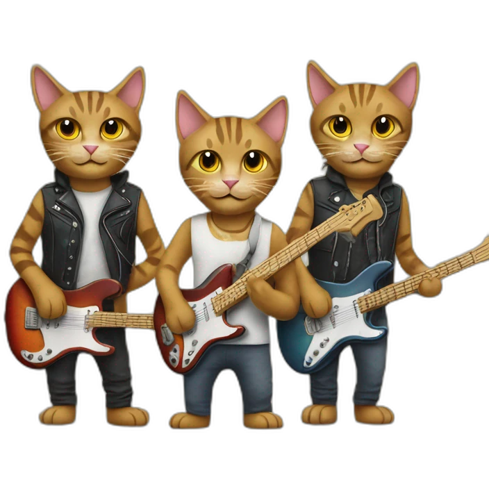 Three cats in a band emoji