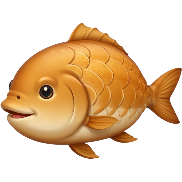delicous fish-shaped bun like simple emoji for using app with cute bun and 측면에서 바라보는 붕어빵 이미지 비늘은 최대한 안보이게 귀여운 이미지로 emoji