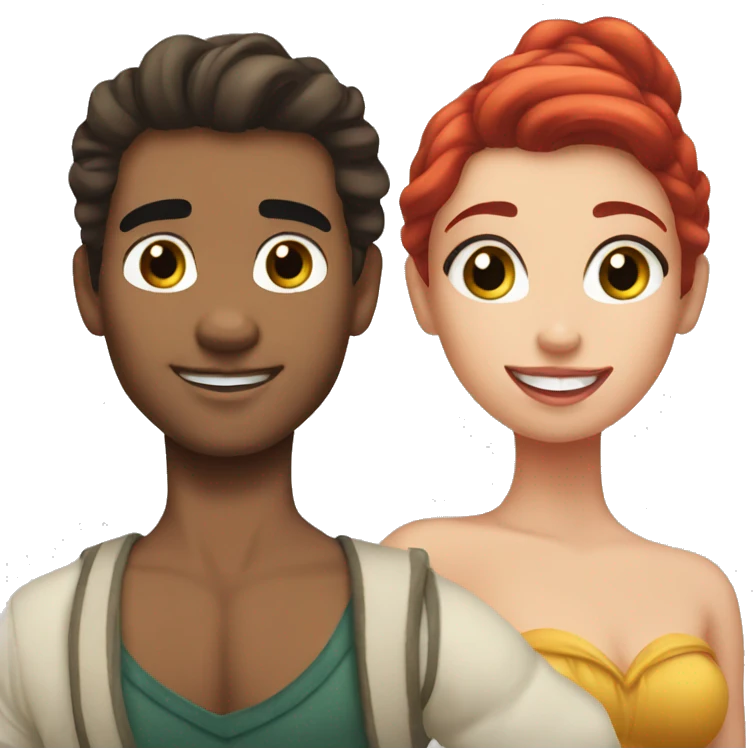 Ariel with Erick but both with light skin  emoji