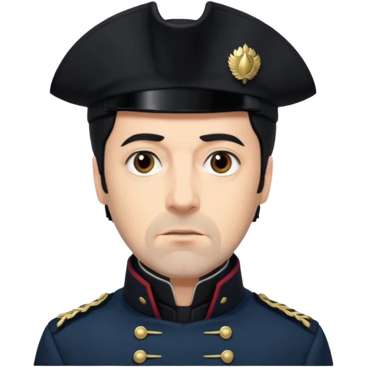 Javert From Les Miserables with light skin, brown eyes, Black Hair, black outfit emoji