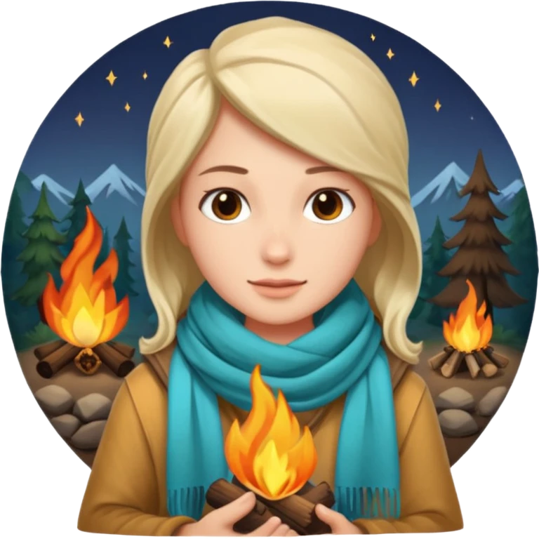 campire with scarf 
 emoji