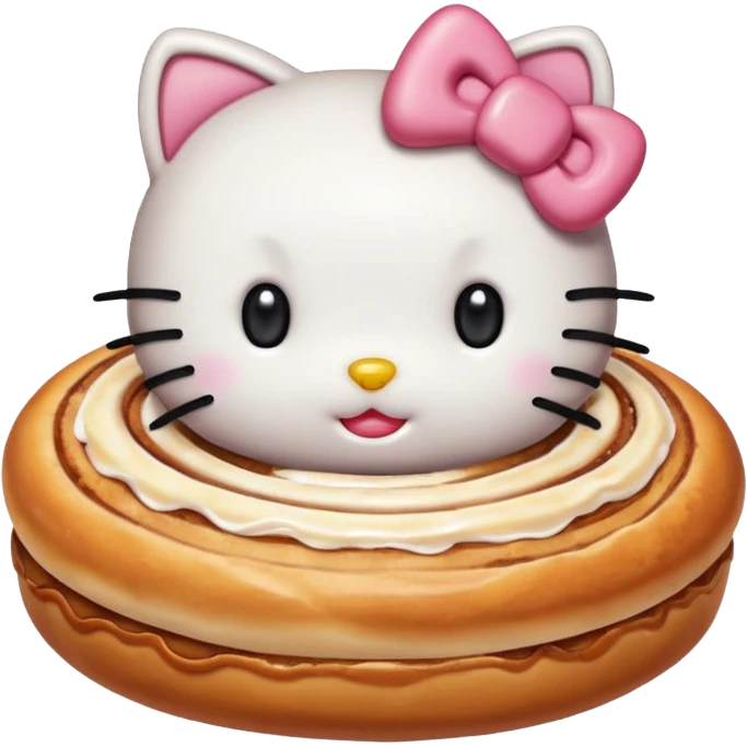 Hello kitty with cinnamon roll emoji