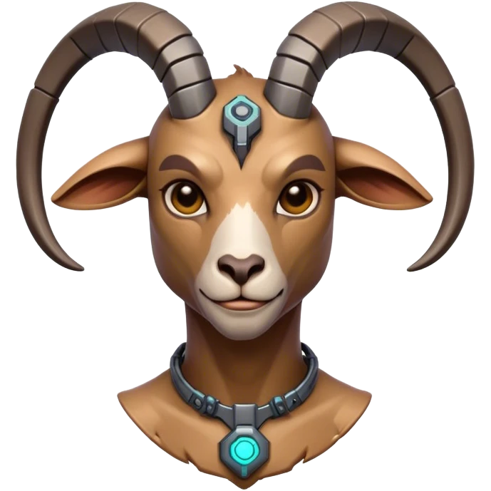 Cyberpunk Goat(Ram) man 2/3 view emoji