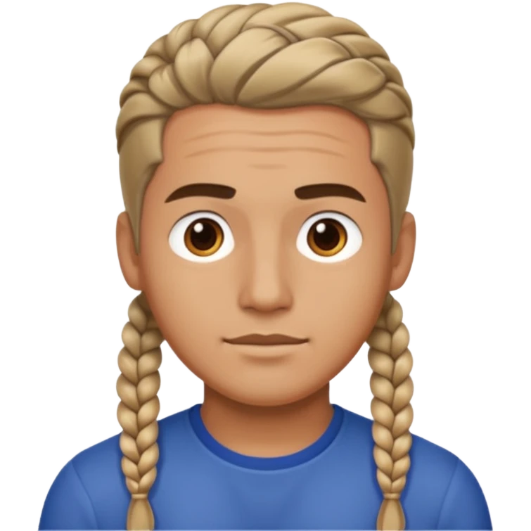 Man with short side braid emoji