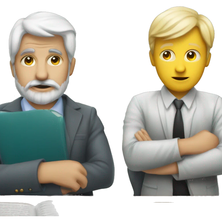 docente reflexionando con un pizarron atras emoji