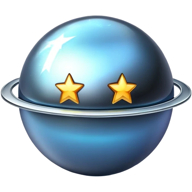 glowing star chrome planet emoji