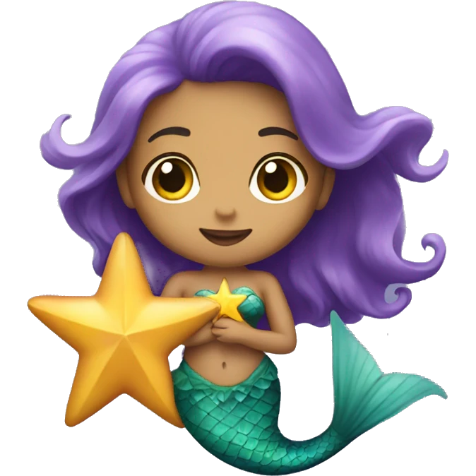 a mermaid holding a star emoji
