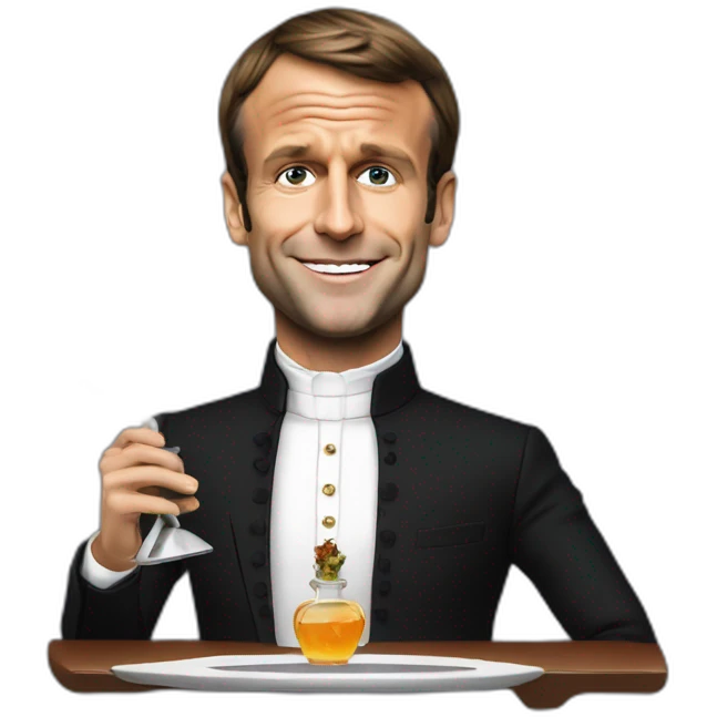 Emmanuel Macron using a shisha emoji