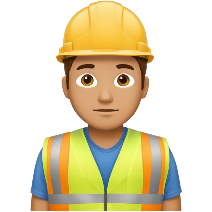 Male construction worker with yellow vest emoji