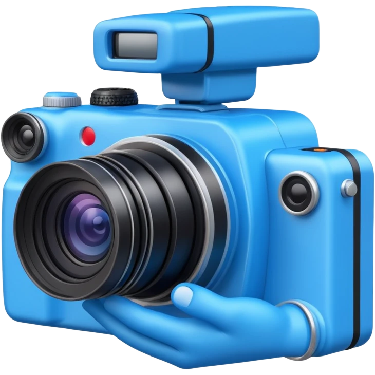 blue new hand camera with different angles emoji
