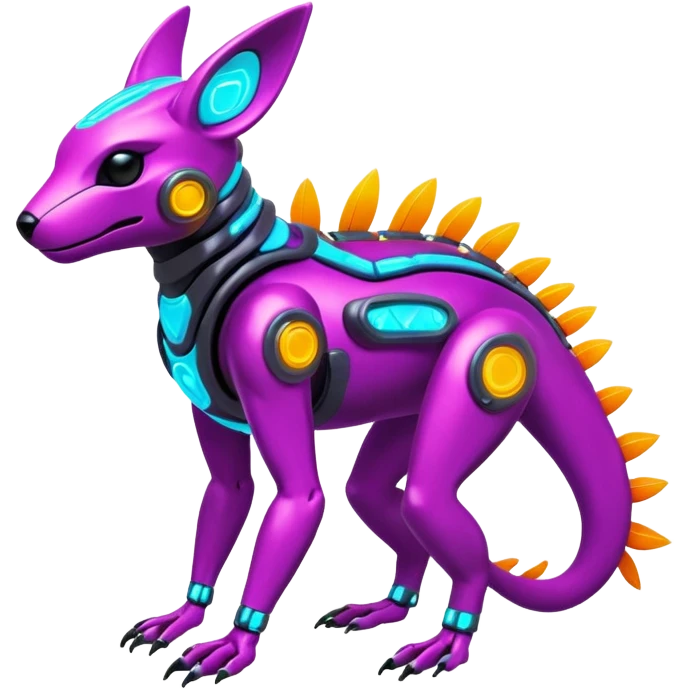 Tropical futuristic lush neon Fionbri-Vernid-Protogen-creature (full body) emoji