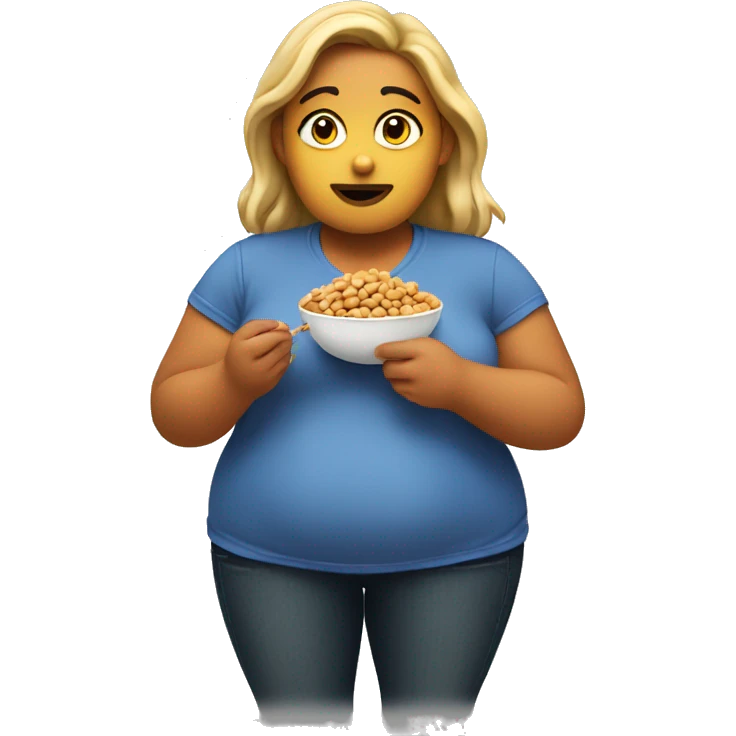 a fat girl eating peanuts emoji
