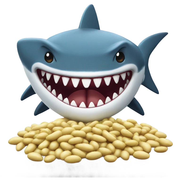 Shark eating beans emoji