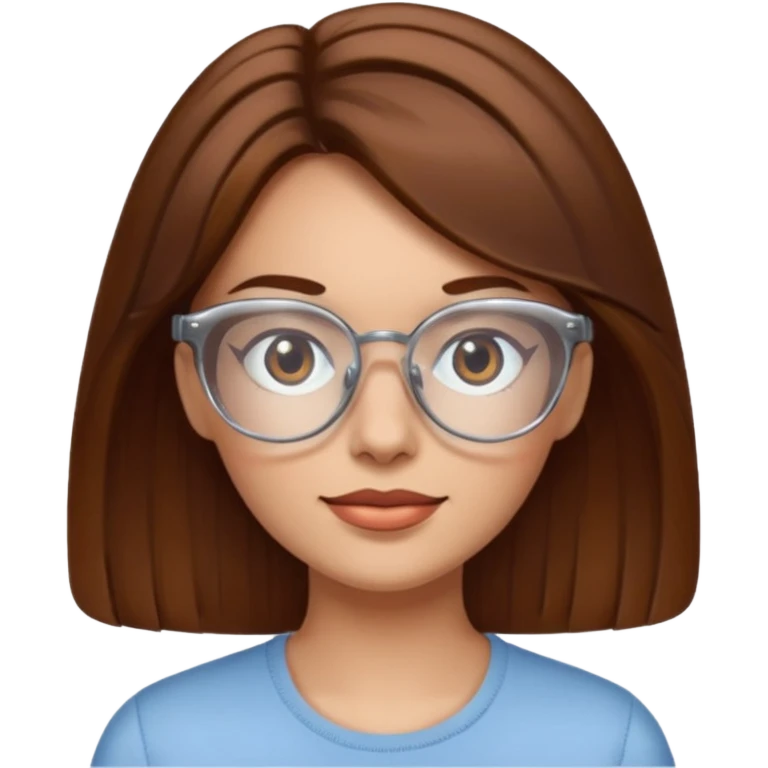 femme brune lunettes transparentes emoji