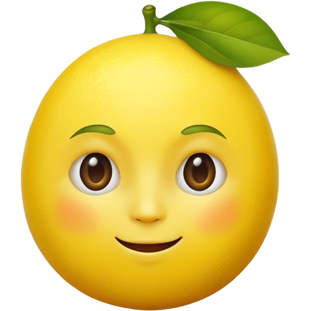 lemon with face emoji