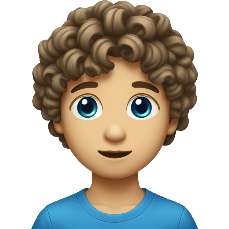 niño rubio con rizos con ojos azules  emoji
