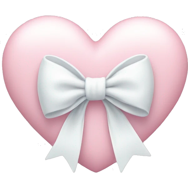 Pastel pink heart with white bow emoji