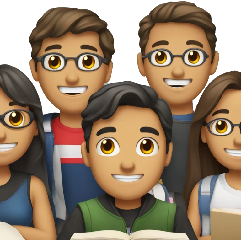 grupo de estudiantes coevaluando emoji