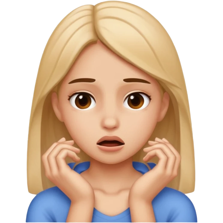 Girl pretending to choking herself out emoji