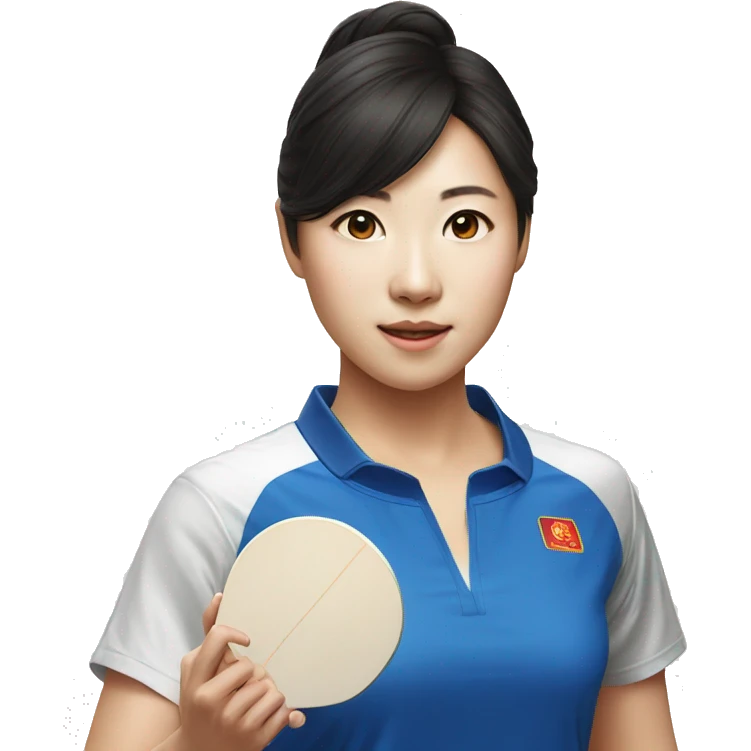 female chinese table tennis player emoji
