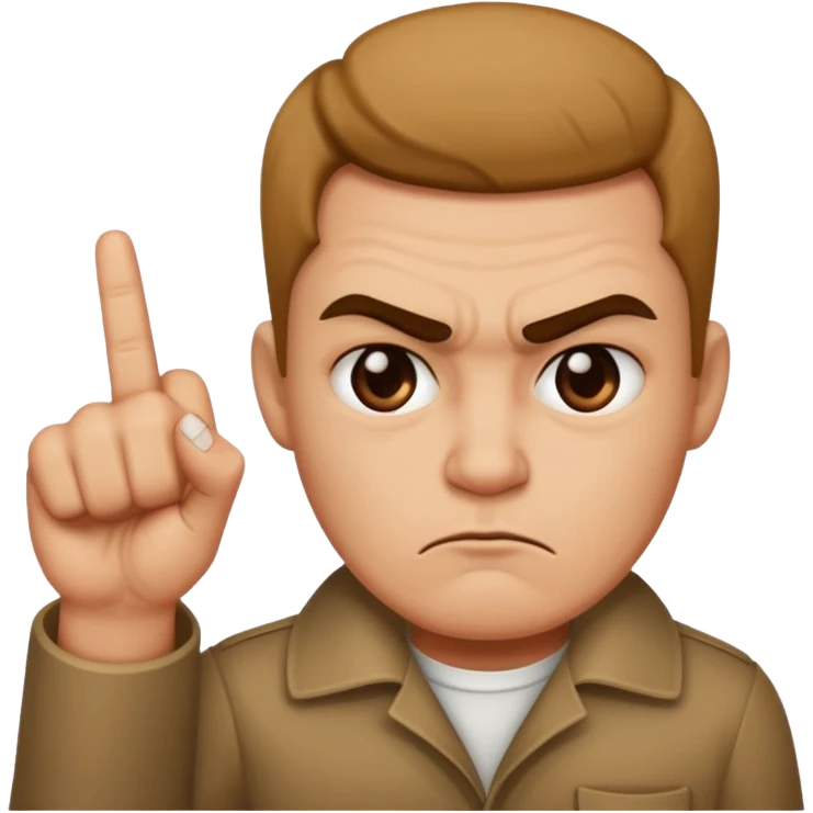 Mean mug with middle finger emoji
