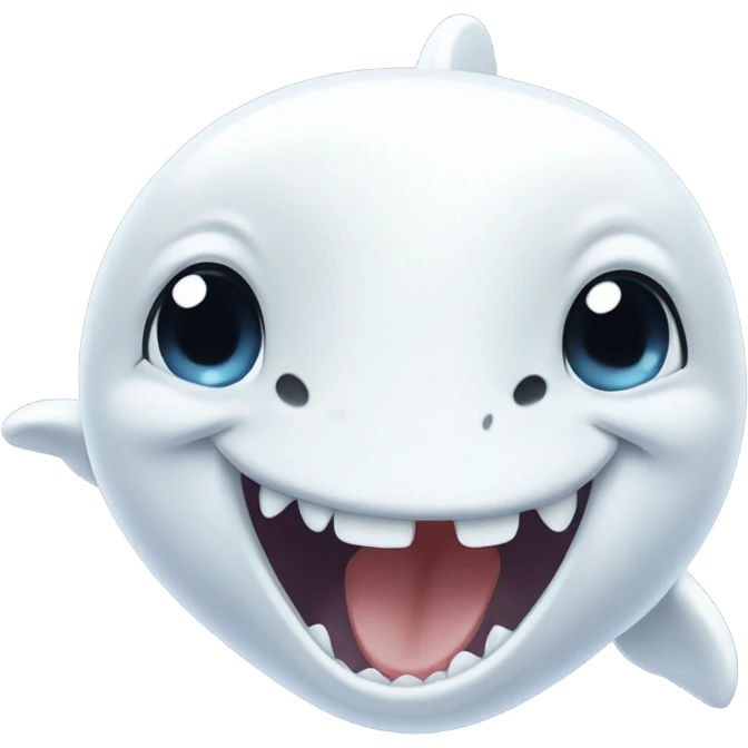 white whale , open mouth emoji