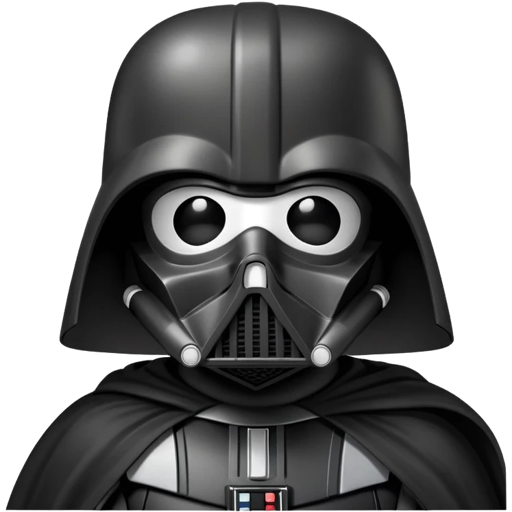 Oreo cookie as Darth Vader with black helmet, breathing mask and cape emoji