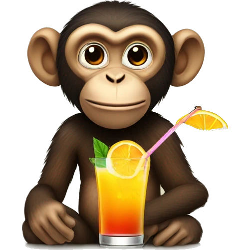 Monkey drinking cocktail emoji
