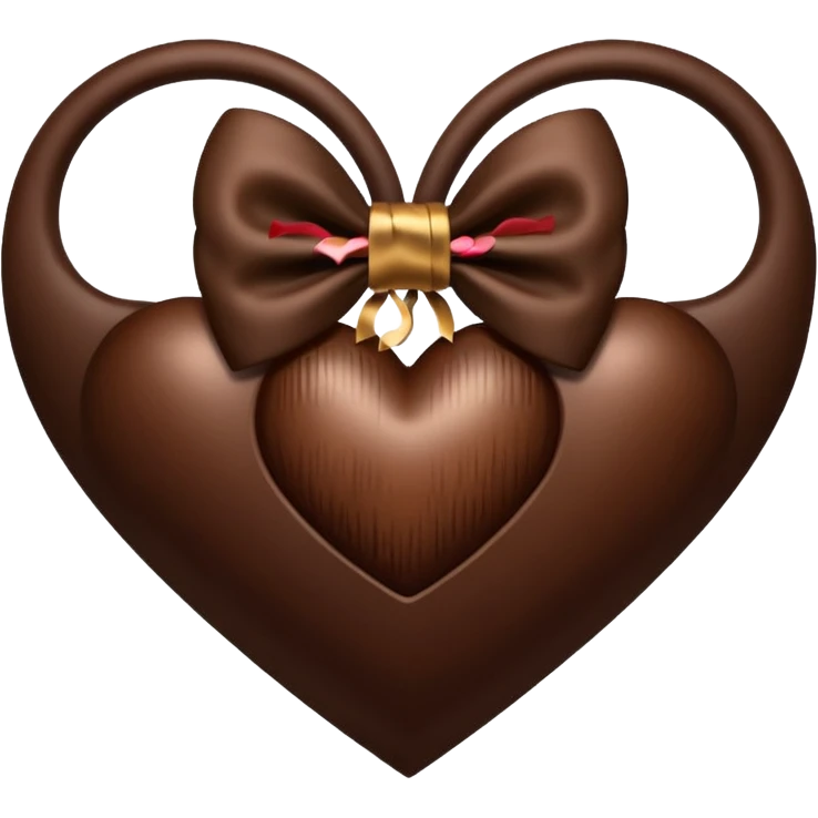 Brown heart with bow emoji