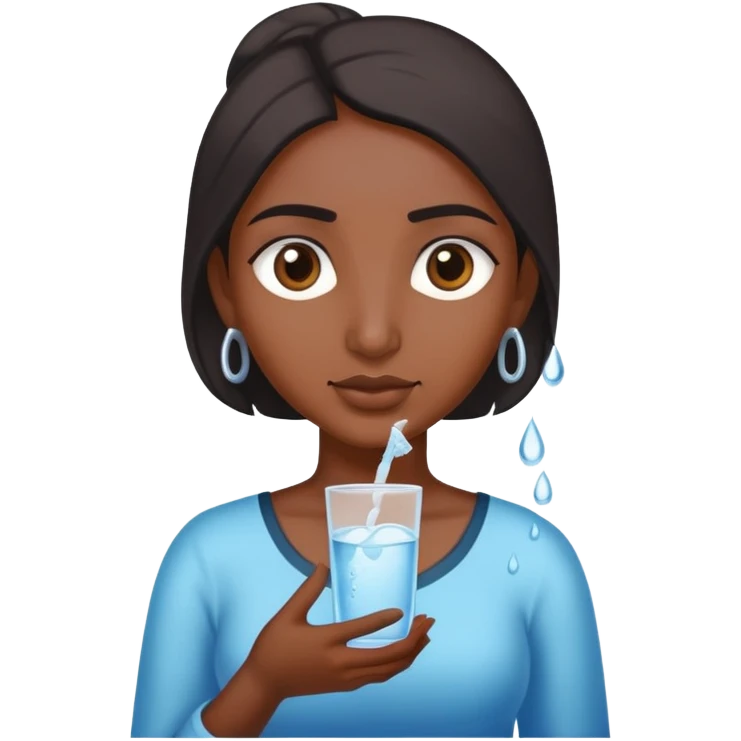 indian woman with indian dot holding water w no ice emoji
