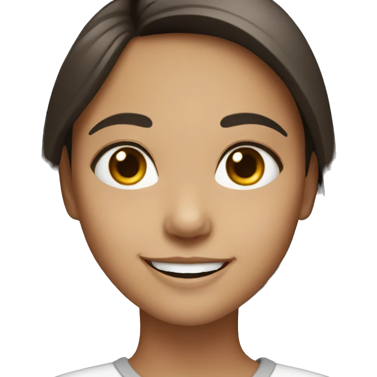 smiling girl with dark brown hair emoji
