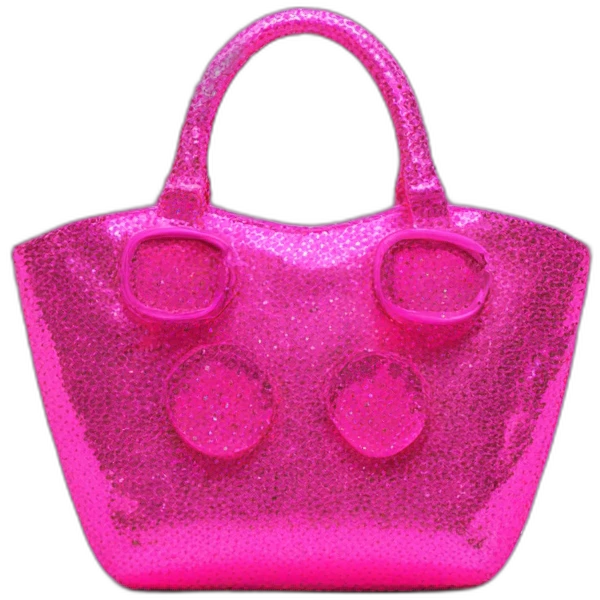 Sac rose fluo à paillettes emoji
