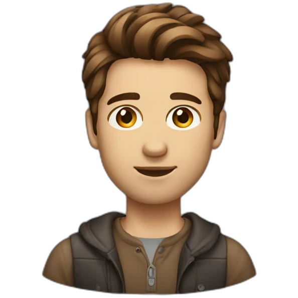 Male designer brown hair emoji