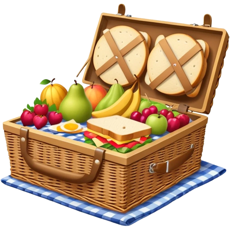 picnic basket with food on a blanket emoji