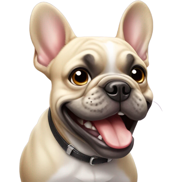 French bulldog laughing emoji