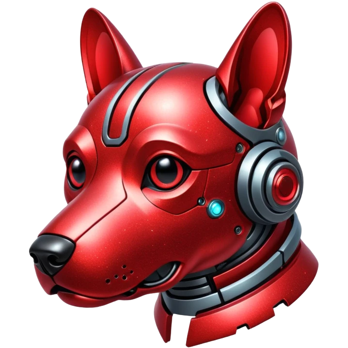 red glitter cyberpunk dog emoji